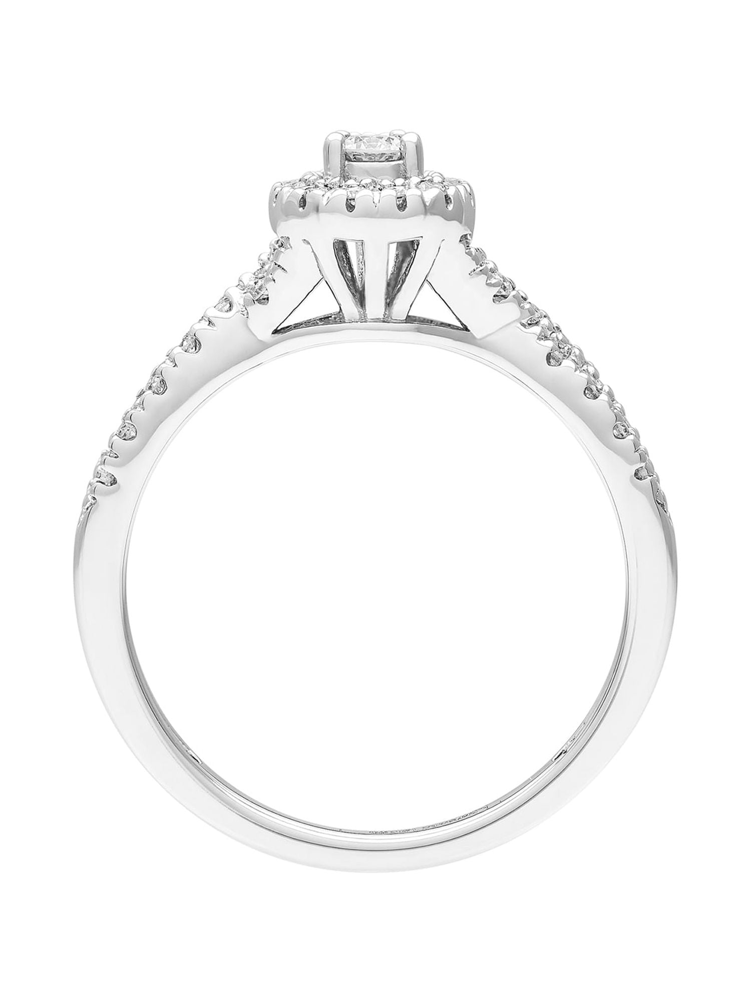 1/4 Carat TW Lab-Grown Diamond Halo Women's "Luminary" Engagement Ring in Sterling Silver by Keepsake
