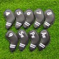 thumbnail image 4 of Paquete de 9 fundas para cabeza de palo de hierro de golf, funda protectora para cabeza de hierro con números Negro kusrkot Cubiertas de cabeza de hierro de golf, 4 of 6