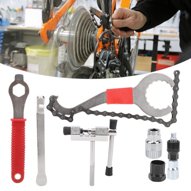 Kit de extracciónico de Volante de Bicicleta, Juego de Herramientas de Cadena de Bicicleta de Acero Duradero para Bicicleta de Montaña, Llave 3 en 1, Extractor de