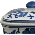 thumbnail image 3 of Oriental Furniture 8" Floral Blue & White Porcelain Covered Jar, decorative item, 3 of 3