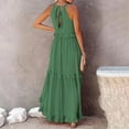 thumbnail image 6 of Atogsazn Women's 2024 Casual Loose Plain Maxi Sundress Smocked Sleeveless Dress Summer Beach Tiered Long Dresses Green L Clearance Sale, 6 of 6