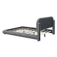 thumbnail image 7 of Full Size Platform Bed with Curve-shaped Headboard, Teddy Fleece Upholstered Bed Frame with Thick Fabric and Solid Frame for Bedroom, Easy Assembly, No Box Spring Needed, Gray, 7 of 7