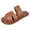 Brown, variant on Womens Flat Sandals Open Toe Slip on Slipper Dressy Comfortable Summer Beach Slides Bridal Wedding Dress Shoes Beige Size 8.5