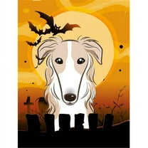 Caroline's Treasures BB1786CHF Halloween Borzoi Flag Canvas House Size , Large, multicolor