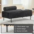thumbnail image 4 of 49.6" Wide Upholstered Mini Loveseat with Metal Legs, 2-Seater Small Sofa End of Bed Bench Window Ottoman Footrest with Adjustable Back for Living Room Bedroom Entryway Hallway Small Space, Charcoal, 4 of 7