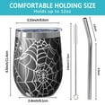 thumbnail image 5 of 12oz Stemless Wine Tumblers Black Halloween Spider Webs Vacuum Insulated Stainless Steel Travel Tumbler Cups Mug with Lid and Straw for Champaign,Cocktail,Beer with Cleaning Brush, 5 of 5