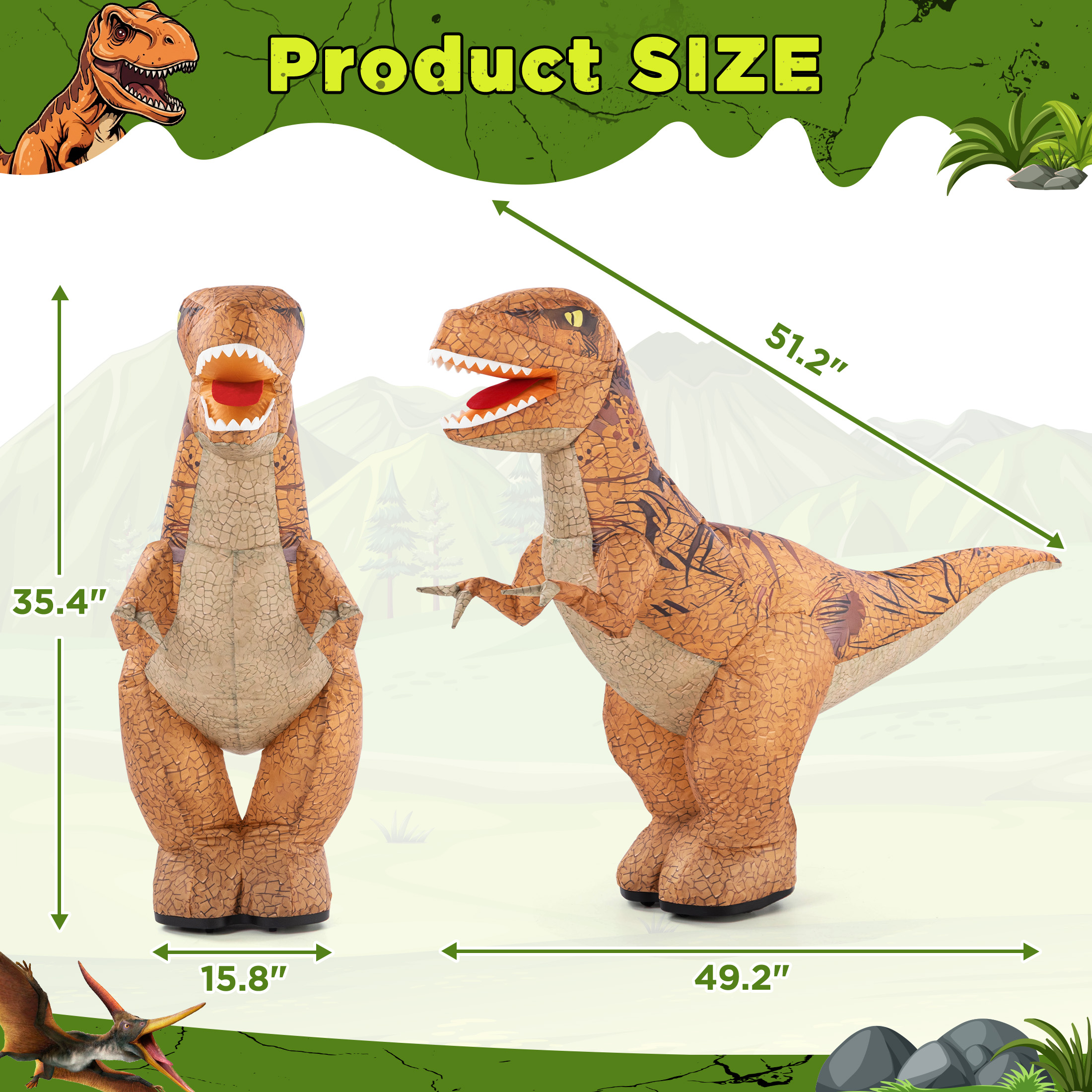 WOWEHICLE 4ft Inflatable Dinosaur RC Car photo 4