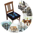 thumbnail image 5 of Set of 4 Removable Chair Seat Covers for Dining Room, Blue Butterfly Stretchable Wedding Party Chair Slipcovers Cushion Protector Purple Star Furniture Decor, 16.9x16.9 Inches, 5 of 6