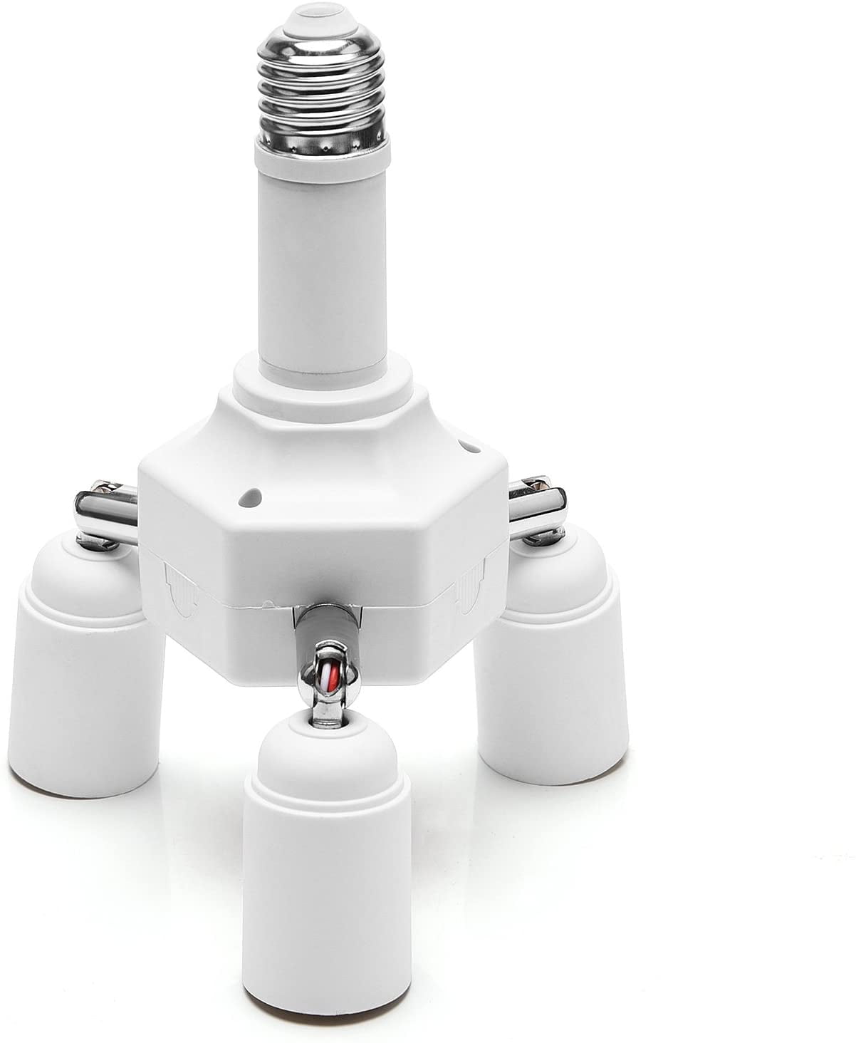 JACKYLED Light Socket Splitter 4 in 1 Lengthen E26 E27 Base Adapter