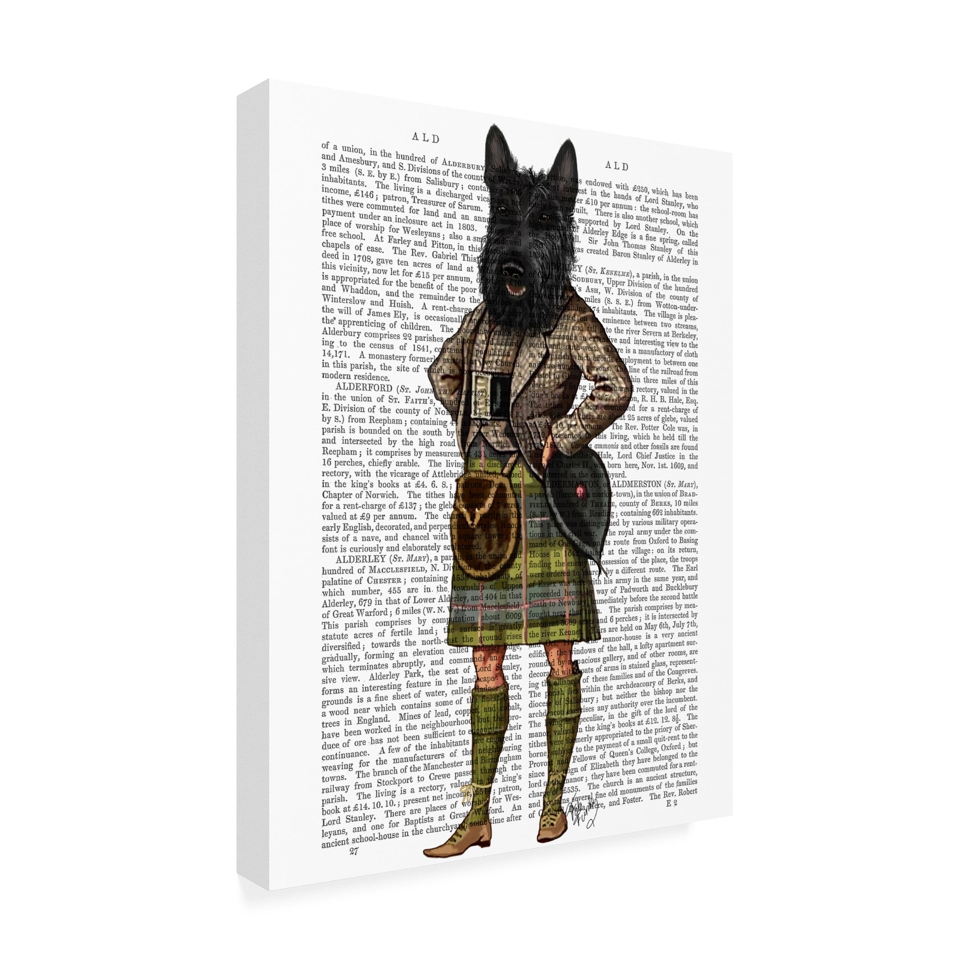 Trademark Fine Art 'Scottish Terrier In Kilt' Canvas Art by Fab Funky