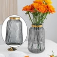 thumbnail image 3 of Jarrón de flores de vidrio, jarrón decorativo de flores secas para mesa, soporte para ramos gris, 3 of 9