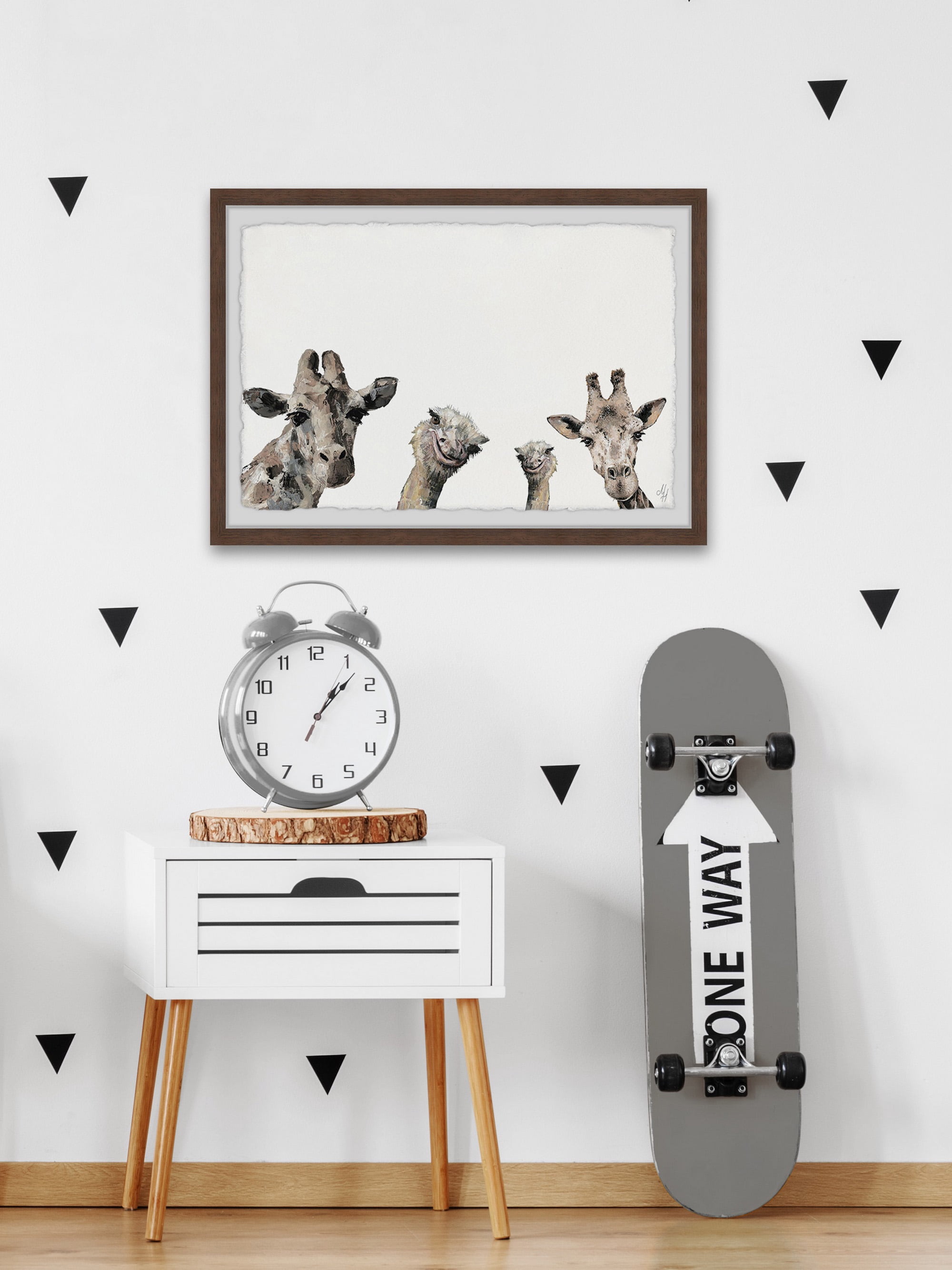 Marmont Hill Giraffes and Ostriches Framed Wall Art