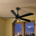 thumbnail image 2 of Craftian 52 Inch Ceiling Fans with Lights,Modern Ceiling Fan with 5 Fan Blades, 6 Speeds, Reversible Quiet DC Motor Fan for Living Room, Bedroom, Black, 2 of 9