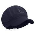 thumbnail image 5 of Kangaroo Embrodiered Cotton Elastic Newsboy Cap - Navy OSFM, 5 of 5