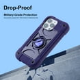 thumbnail image 5 of Allytechgroup Military-Grade Phone Case for Apple iPhone 16 Pro, Heavy Duty iPhone 16 Pro Cover with 360° Ring Kickstand, Shockproof TPU+PC Bumper, Raised Edges, Drop Protection, Purple, 5 of 6