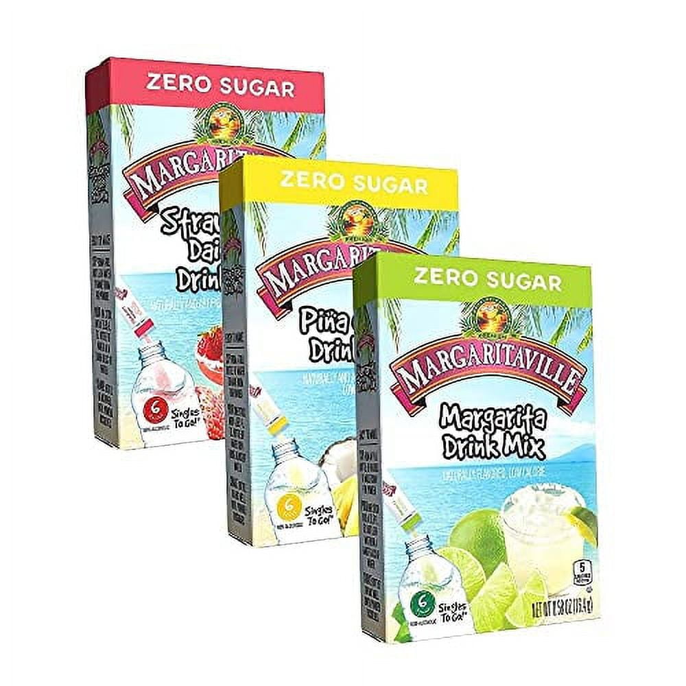 Margaritaville Caribbean Fruit Punch Drink Mix Singles - Low Calorie, 3 Boxes (18 Servings Total)