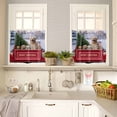 thumbnail image 4 of Christmas Dogs Kitchen Curtains and Valances Set, Merry Christmas Trucks Tree Winter Snow Scene Rod Pocket Window Valance Window Curtain Panels for Living Room Bedroom Laundry, 27.5x36in, 3 Pieces, 4 of 7