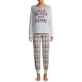 thumbnail image 2 of Secret Treasures Women's and Women's Plus Long Sleeve Top and Ankle Pants Pajama Set, 2 of 6