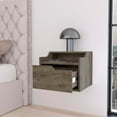thumbnail image 2 of Dark Brown -Shelf Floating Nightstand, 2 of 7