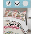 thumbnail image 3 of Twin Quilt Bedding Set, Spring Gnomes Reversible Summer Quilt 3 Pieces, Farmhhouse Floral Botanical Rustic Lightweight Bedspreads Coverlets with 2 Pillow Shams for All Seasons, 3 of 5