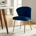 thumbnail image 3 of Tina's Home Modern Velvet Wingback Accent Chair Upholstered Vanity Chair Bedroom Living Room Navy, 3 of 11