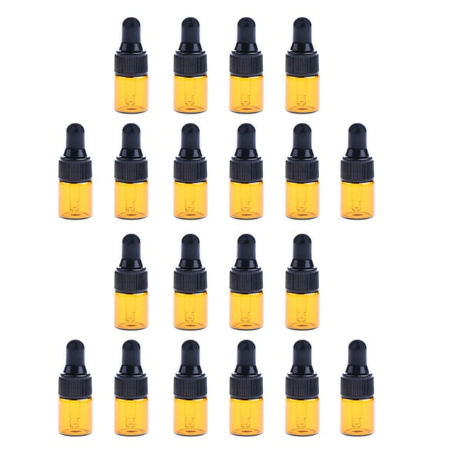 20 piezas Mini muestra Vial pequeña botella de aceites esenciales 2ML shamjiam Frasco cuentagotas de aceites esenciales