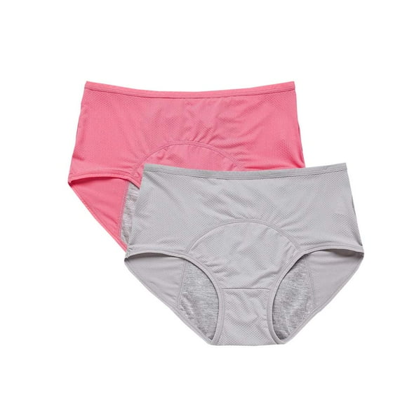 YOYI FASHION Culottes Menstruelles Respirantes à Trous en Maille pour Femmes, Imperméables, Pack Multiple, Tailles US TP-4TG/11 (US, Alpha, Petit, Régulier, Régulier, Melon D\'eau, Gris)
