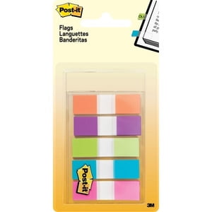 Post-it® 1/2'W Flags in On-the-Go Dispenser - Bright Colors