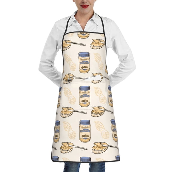 Easygdp Peanuts Apron Waterdrop Resistant with 2 Pockets,Oil Resistant Cooking Kitchen Chef Apron for Women Men