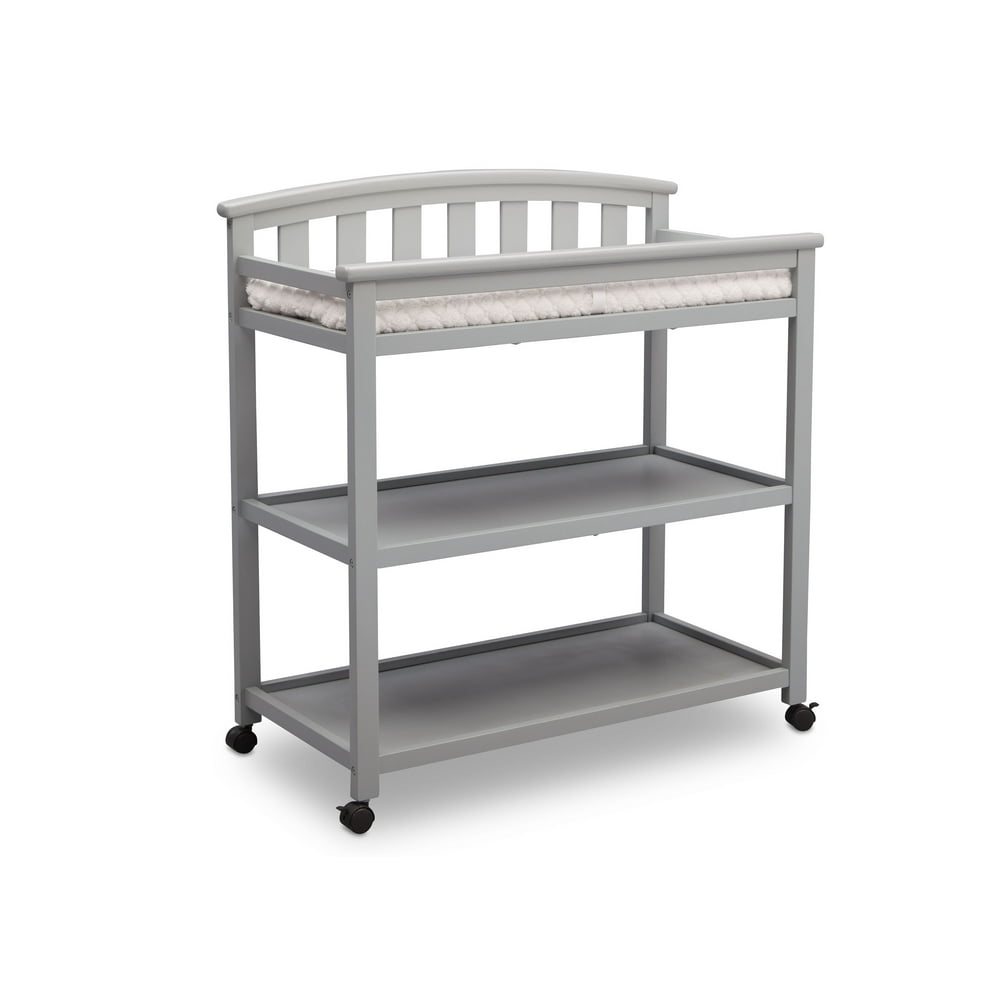 Delta Children Arch Top Changing Table with Casters, Grey