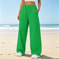 thumbnail image 6 of Womens Fleece Lined Wide Leg Sweatpants Elastic High Waist Loose Casual Long Pants With Side Pockets S, 6 of 6