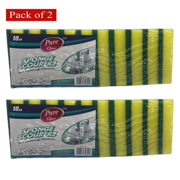 Pure Kleen 10 Count Nylon Scourers Sponges (Pack of 2)