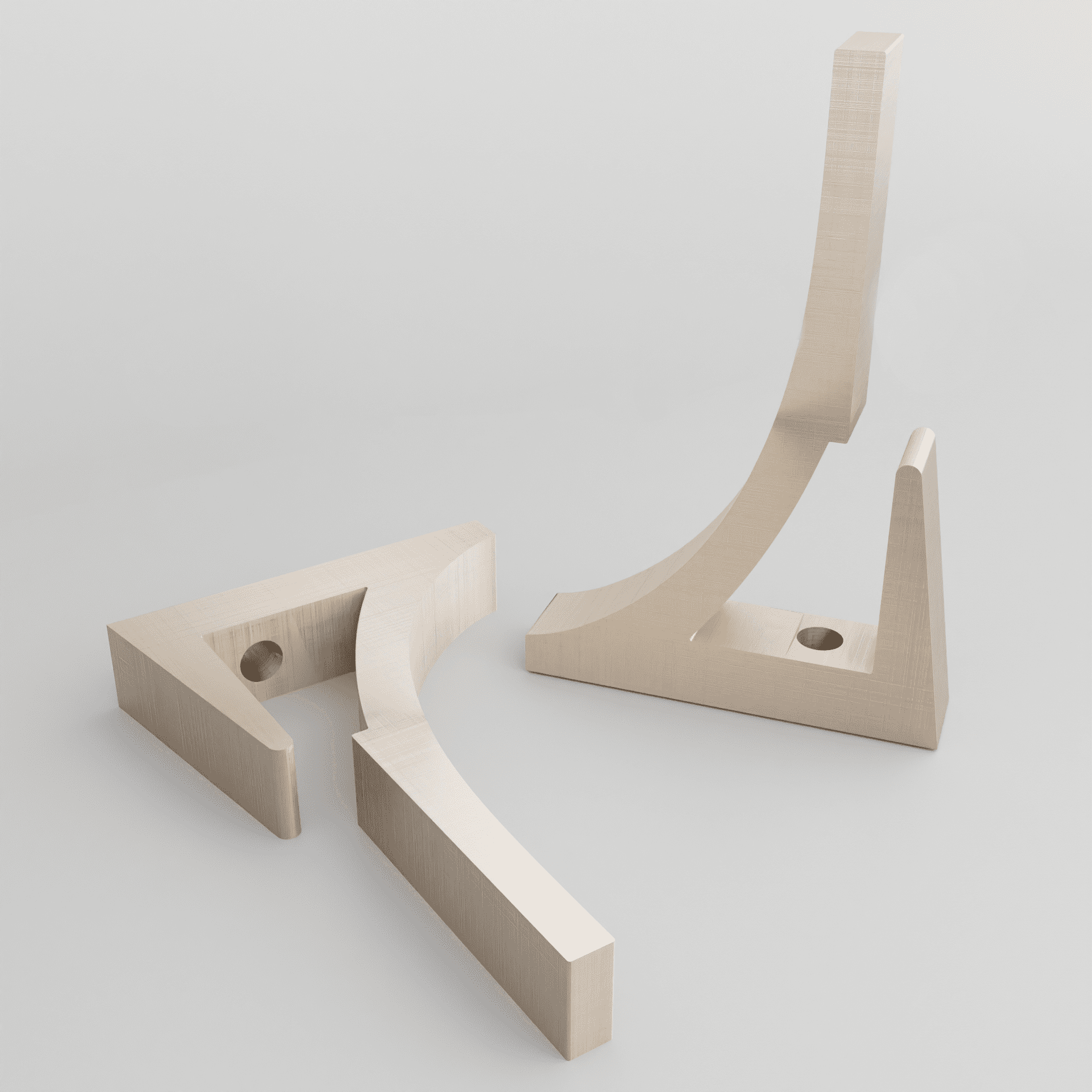 Brushed Nickel Aluminum Wall Mounted Shelf Brackets
