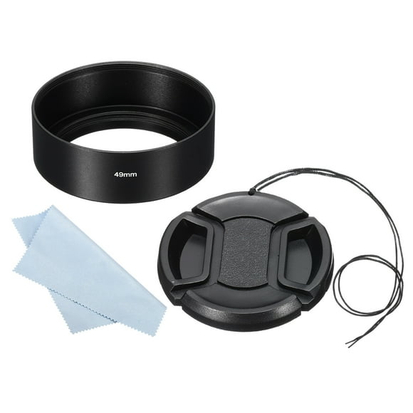 Unique Bargains 49mm Lens Hood, Standard Focus Inside Hood with 58mm Lens Cap and Cloth
