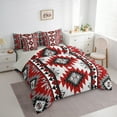 thumbnail image 3 of Manfei Boho Hippie Aztec Bedding Comforter Set 7pcs, Retro Geometric Abstract Queen Bedding Sets, Tribal Western Style Reversible Queen Sheet Sets, Ultra Soft Home Decor, 3 of 7