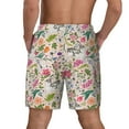 thumbnail image 3 of Kdxio Bunny Floral Print Men's Swim Trunks with Compression Liner 7 Inch Inseam Quick Dry Swim Shorts, 3 of 7