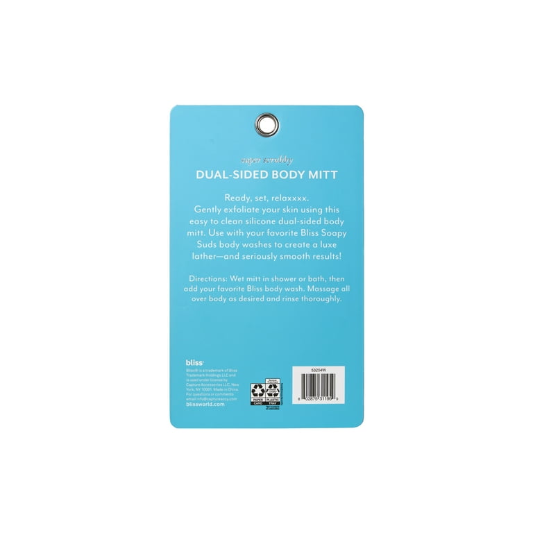Bliss Dual-Sided Silicone Exfoliating Mitt, Pink photo 2