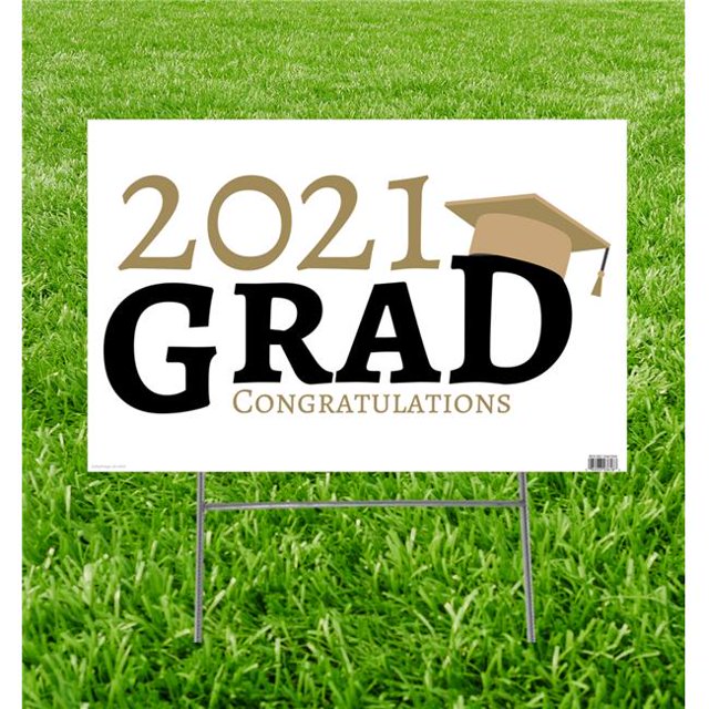 Advanced Graphics 3618 23 x 15 in. 2021 Grad Yard Sign, Gold
