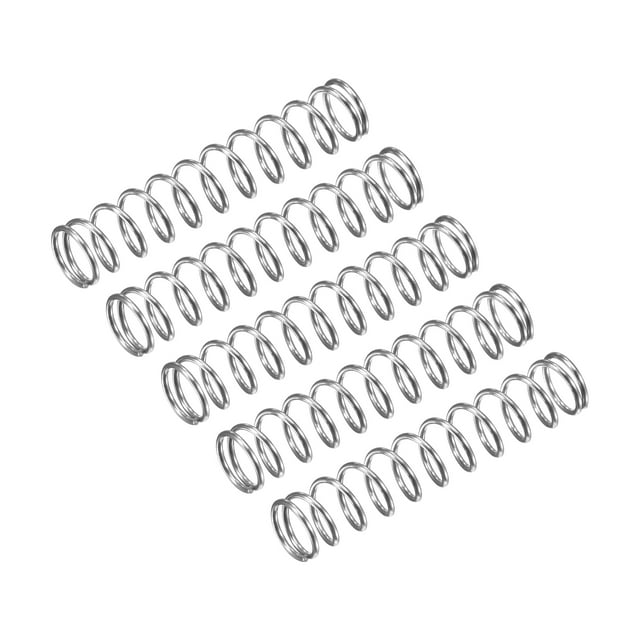 Unique Bargains Compression Spring, 5 Pack 304 Stainless Steel, 5mm OD, 0.5mm Wire, 25mm Length