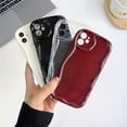 thumbnail image 6 of Compatible with iPhone Case,Soft TPU Curly Wave Shape Design,Sleek Water Ripple Camera Lesn Protective Soft Shockproof Cover Phone Case (Wine Red,iPhone 16 Plus), 6 of 6