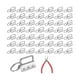 thumbnail image 4 of 50x Herrajes para llaveros con cordón, accesorios para manualidades con llaveros de pulsera, llavero con alicates, clips de extremo, resistente, 4 of 9