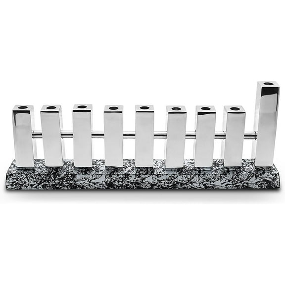 Zion Judaica Artistic Fence Menorah with Abstract Decal Accent Decorative Hanukkah Menorah Modern Art Gates Hanukkiah fits Standard Chanukah Candles Artisan Minorah Collectible Chanukiah