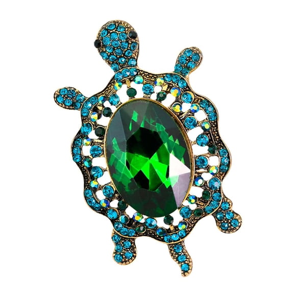Tortoise Crystal Brooch Turtle Rhines Pin Animal Decorative