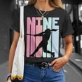 thumbnail image 4 of 9Th Birthday Retro Baseball Softball Player 9 Years Old Nine TShirt, 4 of 6