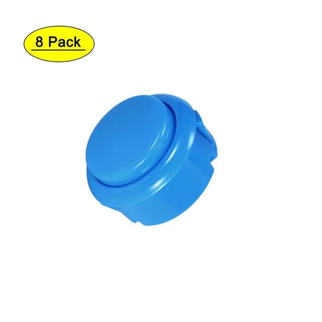 Interruptor de botón momentáneo de 30 mm para juegos de arcade, azul, 8 piezas