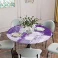 thumbnail image 5 of Modern Oil Painting Round Tablecloth for 36-44 Inch Tables,Fitted Table Cover with Elastic Edge,Purple Grey Abstract Graffiti Art Waterproof Outdoor Table Cloth Protector for Patio Garden Dinner, 5 of 9