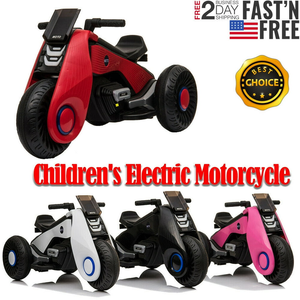 Children's Electric Motorcycle Ride on Cars with 3 Wheels Double Drive