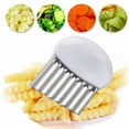 thumbnail image 3 of Hiroekza Stainless Steel Wavy Potato Cutter - Professional French Fry & Vegetable Slicer for Home & Restaurant Use - Durable Kitchen Gadget for Easy, Fast Cutting White, 3 of 9