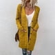 thumbnail image 2 of Suéter tipo cárdigan de otoño e invierno para mujer Chaqueta tipo cárdigan informal de un solo pecho y larga a la moda para mujer, 2 of 4
