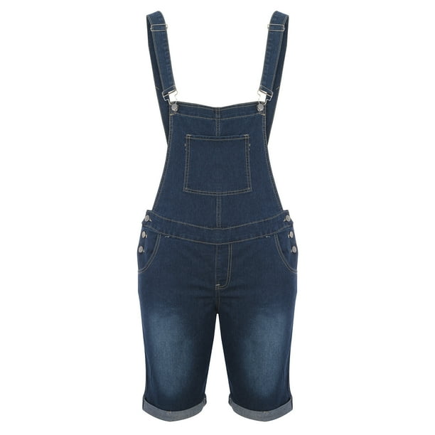 JWZUY Overall Shorts Men's Denim Bib Overalls Summer Casual Loose Fit